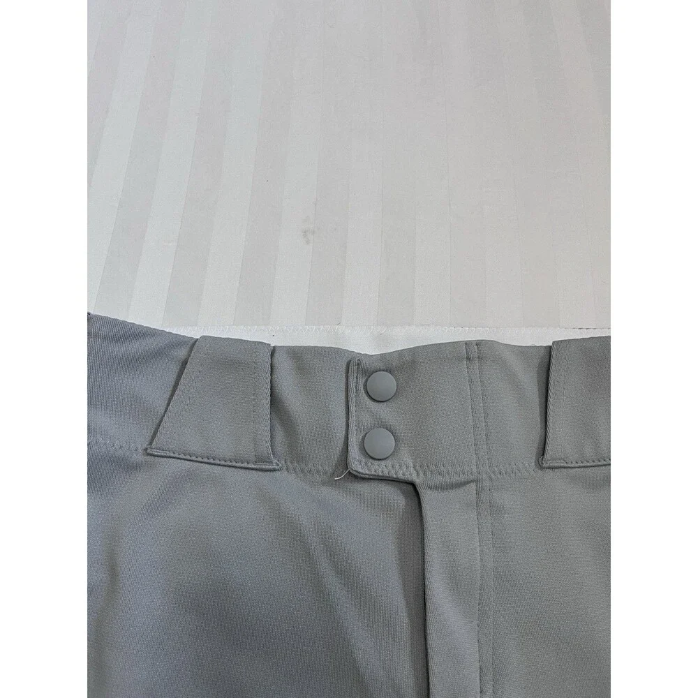 Nike Boys Vapor Select Baseball Pants Large L Gray Piped BQ6444-052 Dri-Fit 3/4